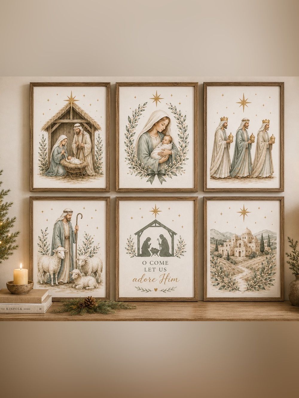 Holiday Nativity Art Prints 6 | 8.5 x 11 | Unframed Seasonal Wall Décor